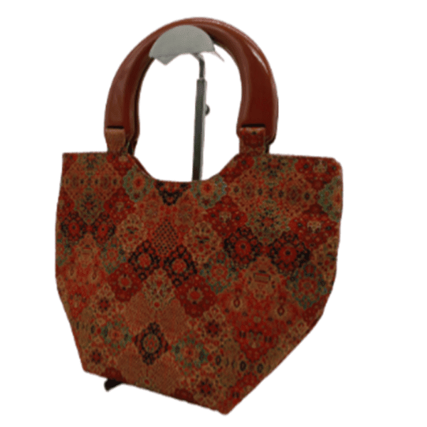 Wooden Handle Fabric Tote Bag